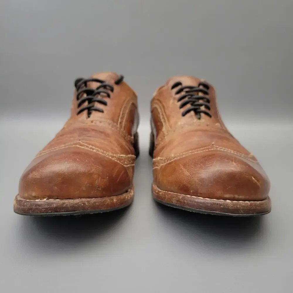Bed Stu Corsico II Benchmade Wingtip Oxfords Brown Leather Shoes Mens 12 - Picture 6 of 13